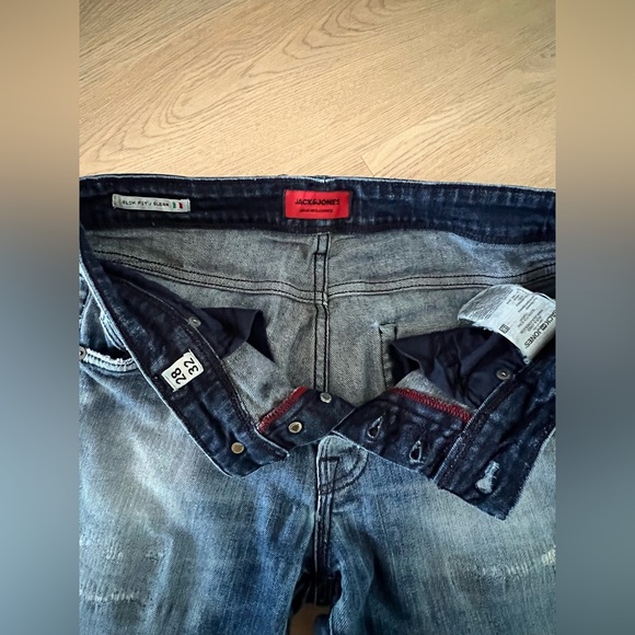 Jack & Jones Intelligence Slim/Glenn Blue Denim Button Fly Jeans Size 28x32- - Picture 4 of 8